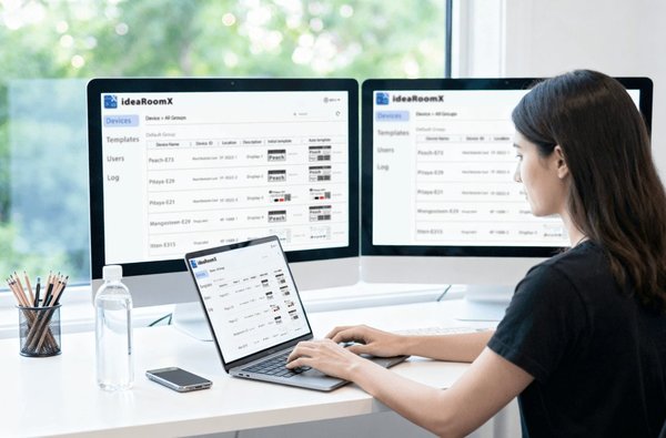 ideaRoomX manages every ePaper device and content template in one place.