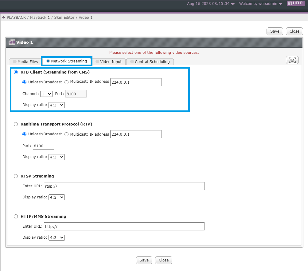 RTB
								Client setting